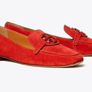Brand New TORY BURCH women sz 7 Metal Miller Loafers bright Red Suede 78741